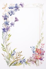 Vintage Luxury wedding invitation card template. template, Water Color Pastel Flower and bloom, Wedding decorative perfect rectangle frame border with gold line art, leaves branches, foliage. Elegant 