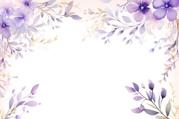 Fototapeta premium Vintage Luxury wedding invitation card template. template, Water Color Pastel Flower and bloom, Wedding decorative perfect rectangle frame border with gold line art, leaves branches, foliage. Elegant 