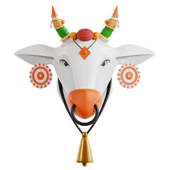 3D illustration of cow india culture