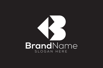 Letter B tech arrow logo design vector template