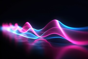 abstract futuristic background with pink blue glowing neon moving high speed wave lines and bokeh lights. Data transfer concept Fantastic wallpaper,