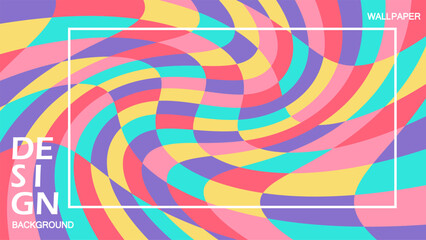 Background playful color abstract design. Wallpaper vector illustration. funky rainbow style.