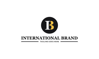 B BI IB logo monogram style in circle shape