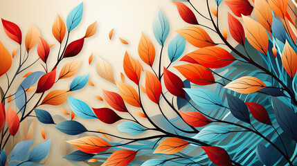 autumn background pattern vectors with a symphony of swirling leaves, ai generative