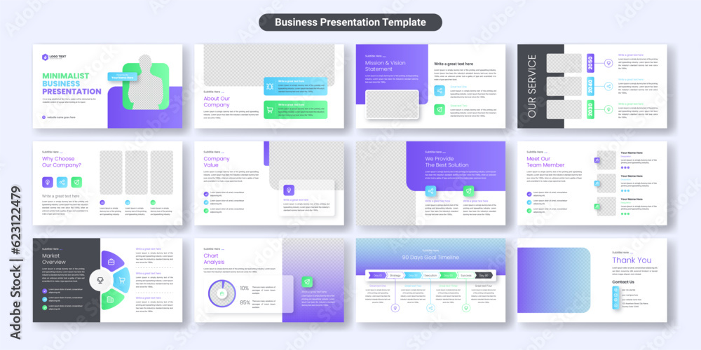 Sticker creative business powerpoint presentation slides template design. use for modern keynote presentatio