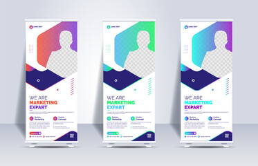 Creative corporate business marketing Roll up banner stand template design
