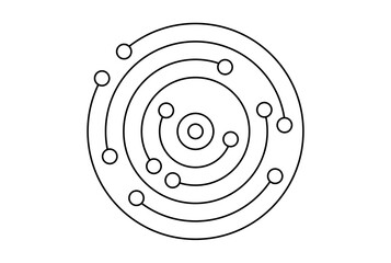 Neural network flat outline icon science symbol art sign artwork