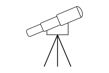 telescope flat outline icon science symbol art sign artwork