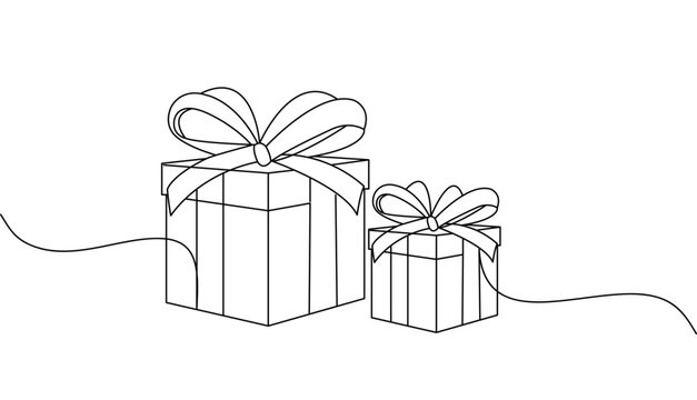 gift box line art style vector eps 10