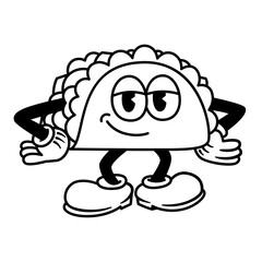Vector Cartoon Funny Taco Character Mascot Isolated