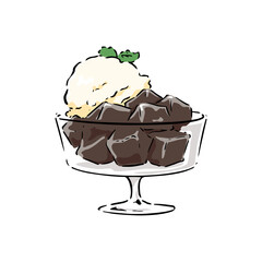 手描きのコーヒーゼリー