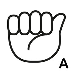 Fototapeta premium Vector Cartoon Sign Language icon Letter A