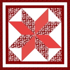 Abstract background with red geometric pattern for patchwork .