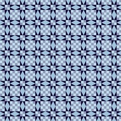 Mosaic blue illustration with geometric abstract shapes. 
