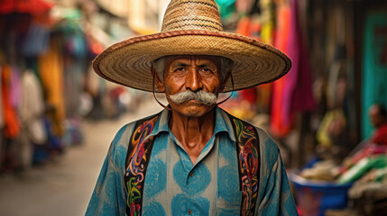A wise Mexican senior man, radiating cultural heritage and wisdom, embodying the rich traditions of Mexico. AI generated