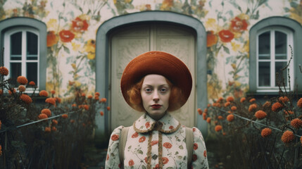 Obraz premium An elegant German woman in traditional attire, reflecting the timeless beauty and cultural richness of Germany. AI generated