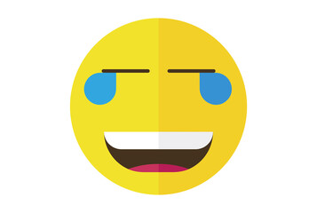 Laughter to tears colored Emote icon Emoji symbol yellow Emoticon sign art