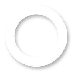 Neumorphic ring shape, rounded transparent button, Minimal button with light and shadows.