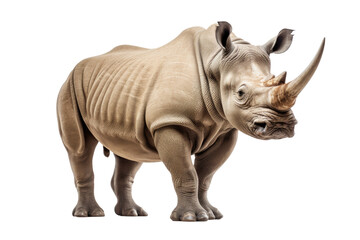A rhino, isolated, white background, generative ai - obrazy, fototapety, plakaty