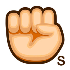 Vector Cartoon Sign Language icon Letter S