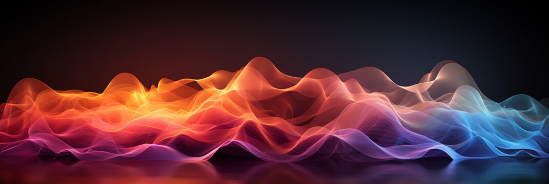 Graphical representation of the amplitude of different sound frequencies. AI generativ.