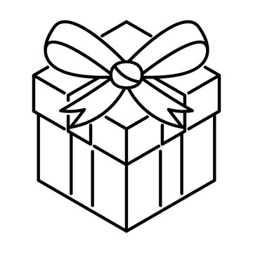 Vector Cute Cartoon Gift Box Icon Isolated