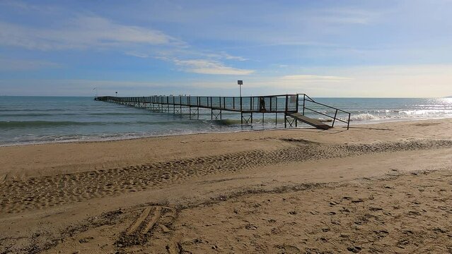 Rimini beach in winter