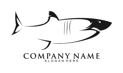 Shark simple illustration vector logo