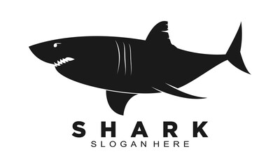 Black shark illustration vector logo