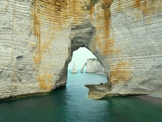 The beauty of the rocky coast of Etretat in France English Channel