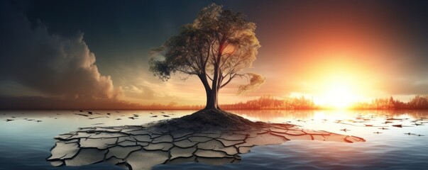 Banner - consequences of global warming and the problem of planet earth's weather