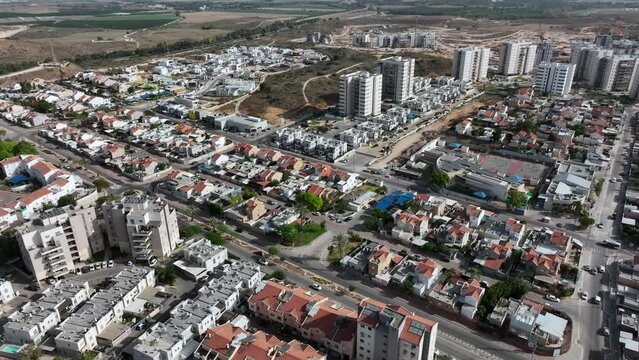 Aerial view of the city of Sderot in southern Israel
