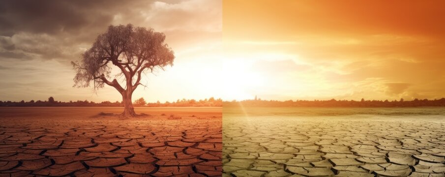Banner - consequences of global warming and the problem of planet earth's weather