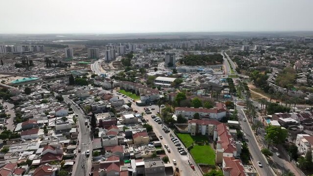 Aerial view of the city of Sderot in southern Israel
