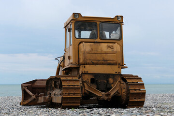 bulldozer on the beach