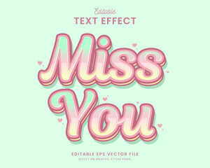 decorative editable cute romantic quotes text effect vector design
