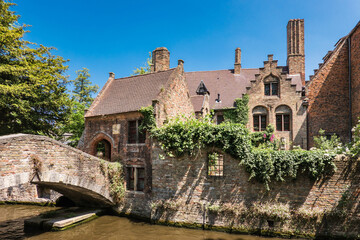 Fototapeta premium Bruges, Brugge, Belgium: The Bruges Historical Old Town, Belgium, an UNESCO World Culture Heritage Site
