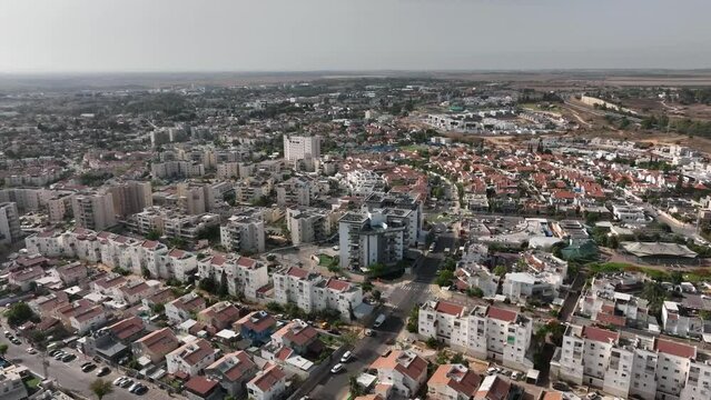 Aerial view of the city of Sderot in southern Israel
