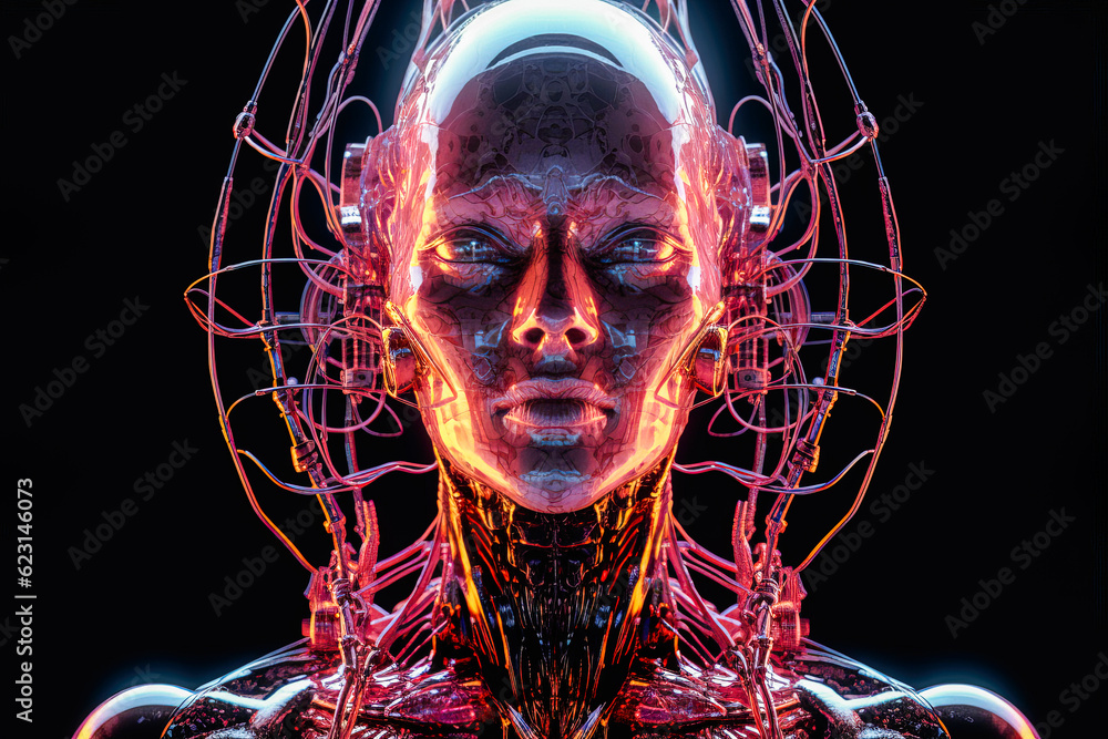 Aufkleber robotic form of an artificial intelligence