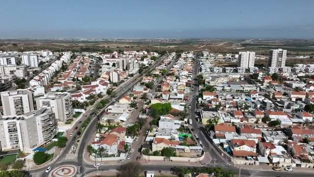 Aerial view of the city of Sderot in southern Israel
