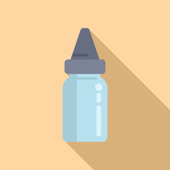 Fototapeta premium Dropper oil test icon flat vector. Rapid sample. Lab medical