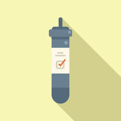 Lab test tube icon flat vector. Sample result. Digital data