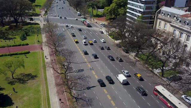 Vista a&eacute;rea de la Avenida del Libertador, Buenos Aires, Argentina