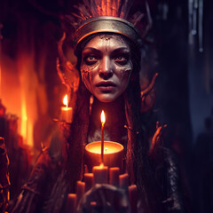 portrait of a woman in a halloween costume