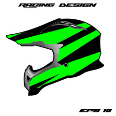 green racing helmet wrap sticker design and tril helmet