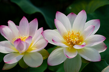 蓮の花の咲き比べ