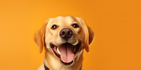 AI Generated. AI Generative. Happy cite smile dog frontal face frontal portrait. Animal pet food promotion marketing. Graphic Art