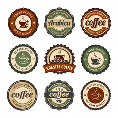 Coffee logo badge and labels set