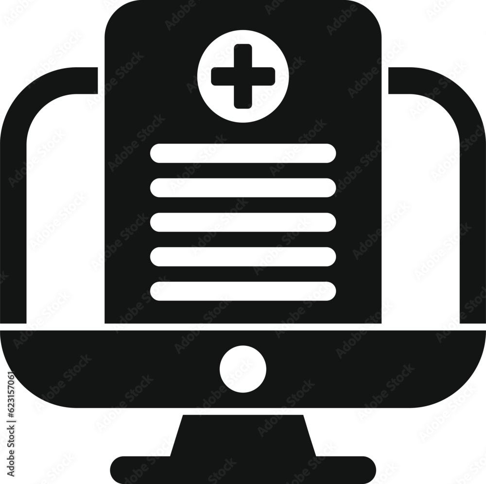 Aufkleber computer data icon simple vector. test lab. digital clinic