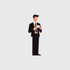 business man holding a cup of coffee